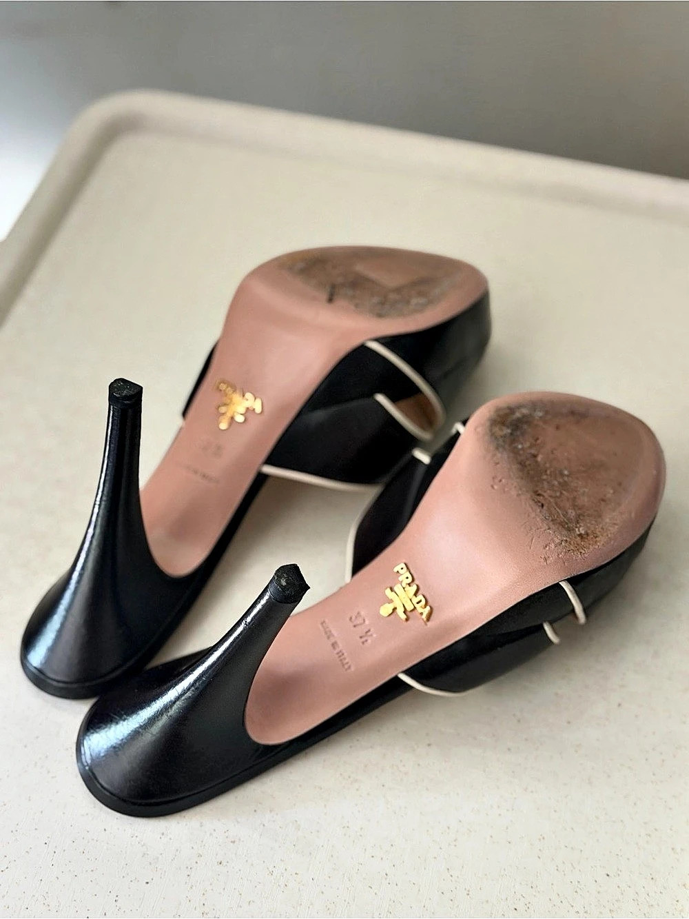 Prada Black & Pink Platform Heels - Picture 3 of 3